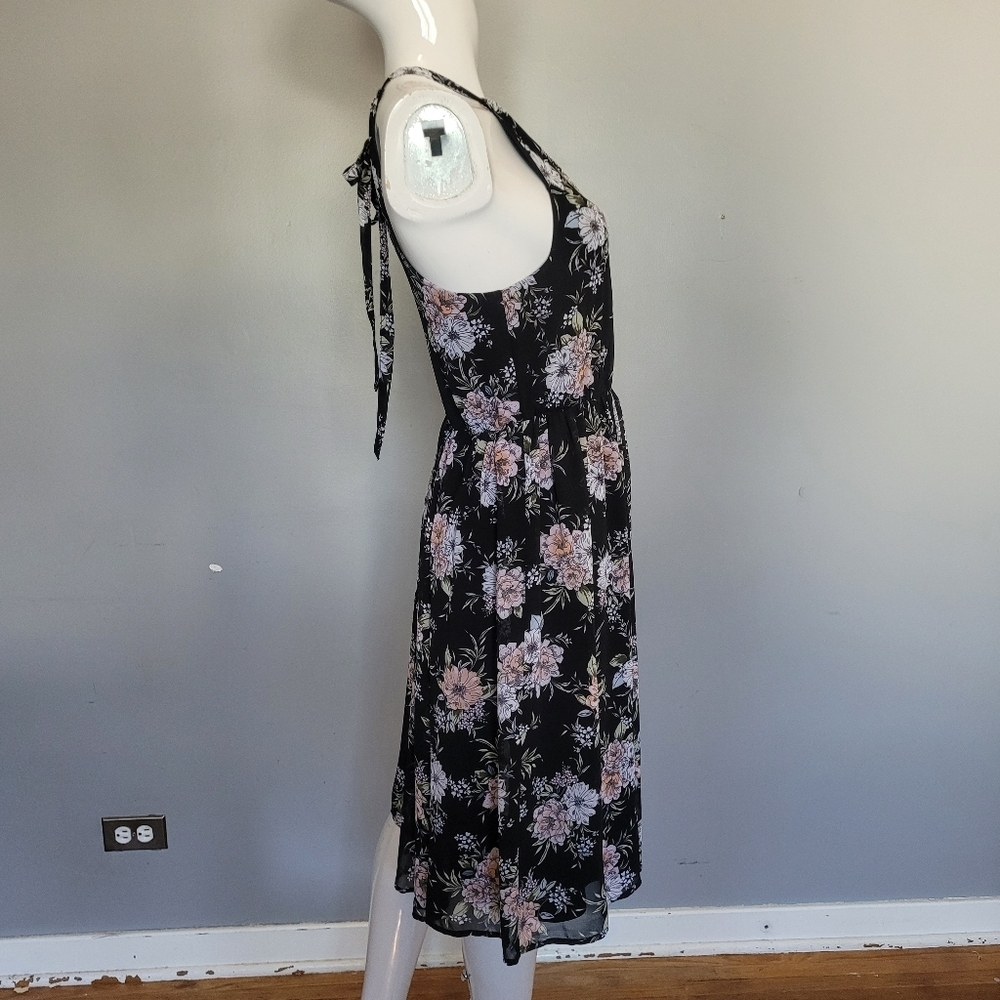 Torrid Black Floral Chiffon Print Mini Dress, BNWT, Size 1X - Picture 3 of 8